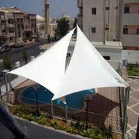 Plain Triangle Tensile - High-quality Polyester, Custom Sizes, White Color, Strength 580-1050 Gsm | Durable Outdoor Fabric For Versatile Applications