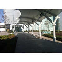Walkway Covering Structure - Steel Frame, Custom Dimensions, Pvc Roof In Classic White | Durable Protection From Sun, Rain, Or Snow
