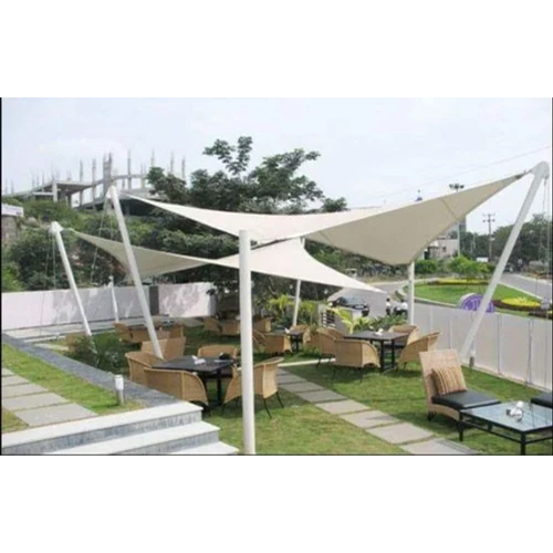 Modular Tensile Structure - High-Quality White Steel, Customizable Dimensions, Weather-Resistant Polyester Roof, Long Lifespan
