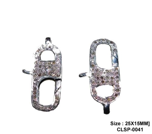 925 Starling Silver Handmade Pave Diamond Fancy Clasp Lock