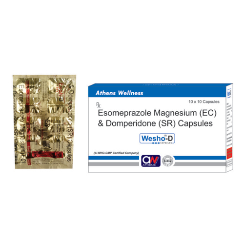 Esomeprazole Magnesium And Domperidone Capsules - General Medicine for All Ages,  Dry Storage Recommended, Dosage as per Healthcare Guidance