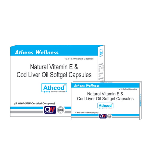 Natural Vitamin E And Cod Liver Oil Softgel Capsules General Medicines