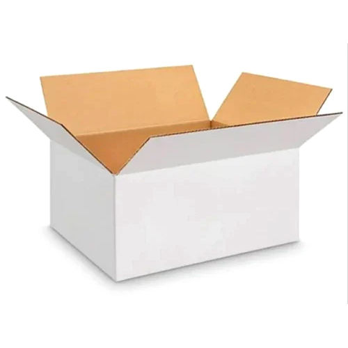 Plain 140 Gsm 3 Ply White Corrugated Packaging Box