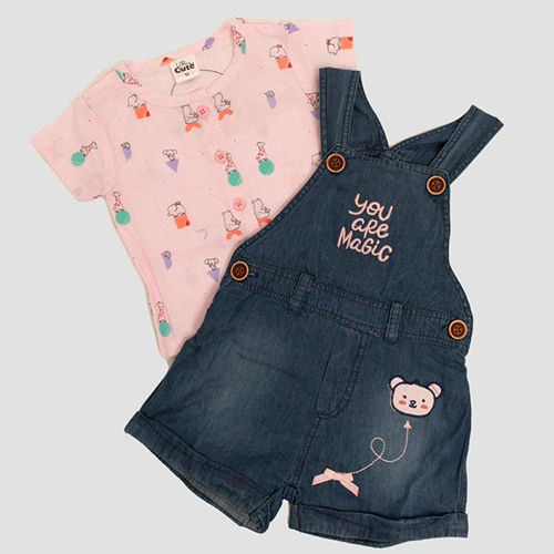 Kids Girl Denim Dungaree - Color: Different Available