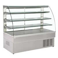 Cold Display Counter - Stainless Steel, Polished Silver Finish | Metal And Glass Design