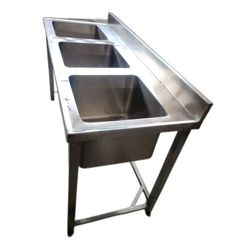 Silver Commercial Three Sink Unit