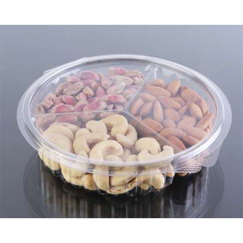 Transparent Pet Round Dryfruit Hinged Box