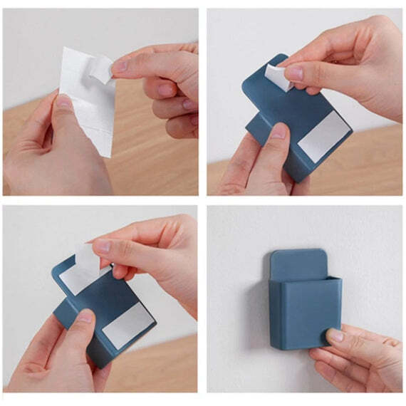 WALL MOUNTED STORAGE CASE WITH MOBILE PHONE CHARGING PORT PLUG HOLDER(6486)