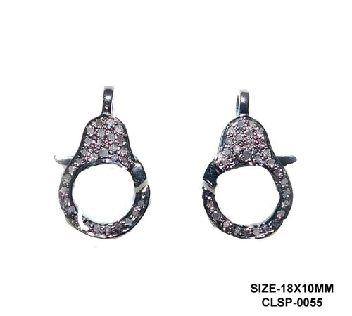 925 Starling Silver Handmade Diamond Small Clasp Lock