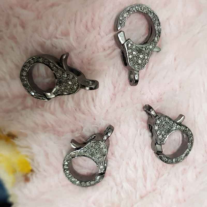 925 Starling Silver Handmade Diamond Small Clasp Lock