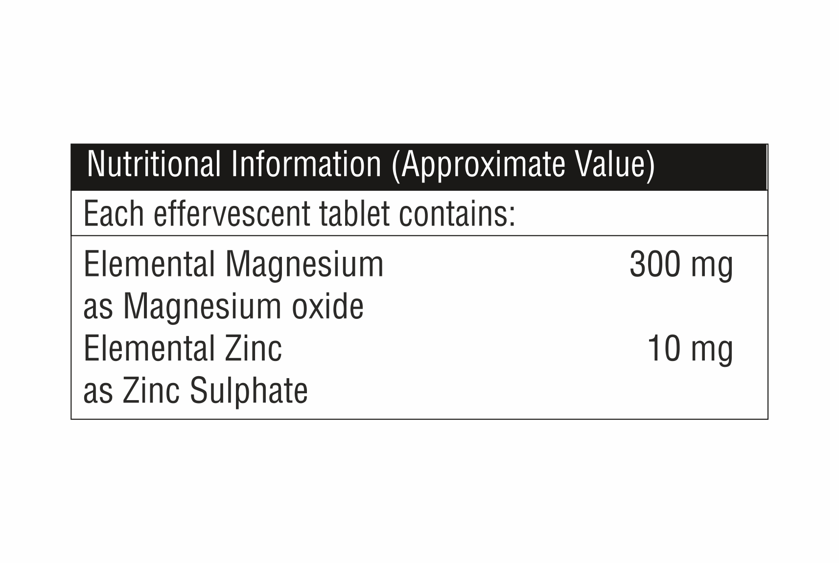 Magnesium With Zinc Effervescent Tablet