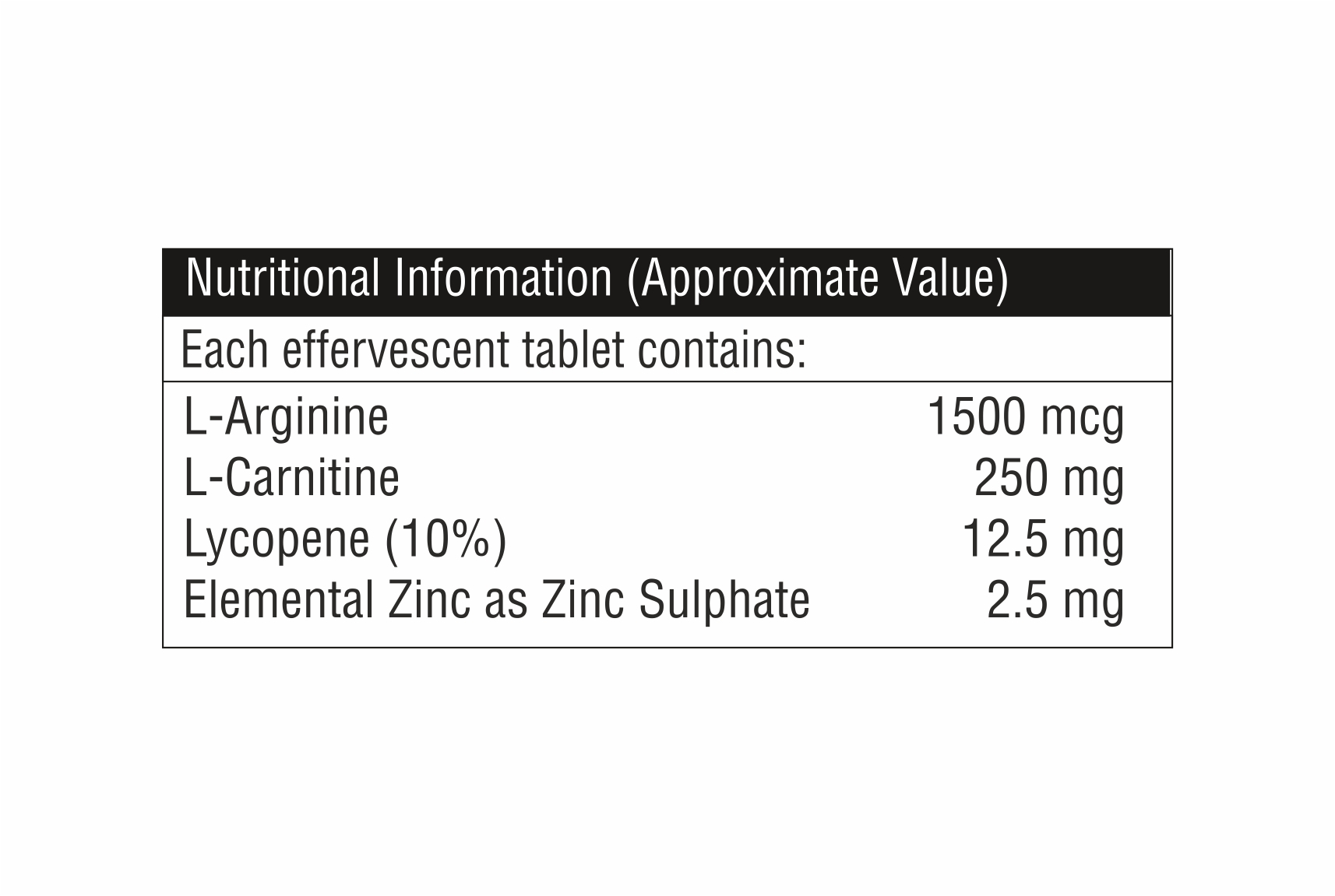 L Arginine With L Carnitine Effervescent Tablet