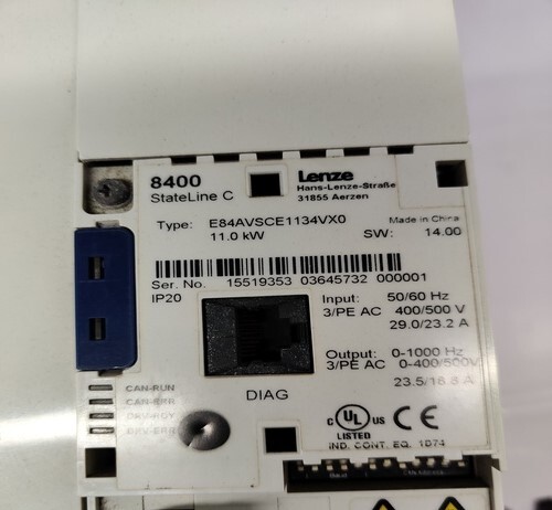 LENZE E84AVSCE1134VX0 FREQUENCY INVERTER