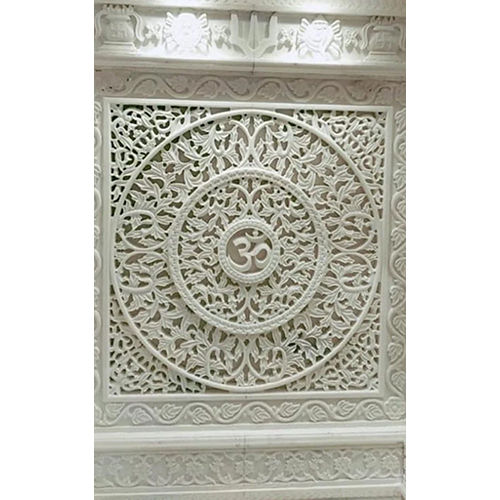 Mandir White Wall 3D Panel