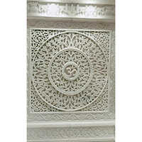 Mandir White Wall 3d Panel Stone Cladding