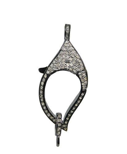 925 Starling Silver Fancy Unique Handmade Pave Diamond Clasp Lock
