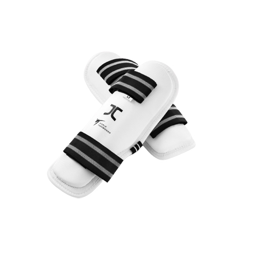 JC Shin Protector - Durable Fiber Material , Waterproof and Dustproof Round White Design for Maximum Protection During Sports