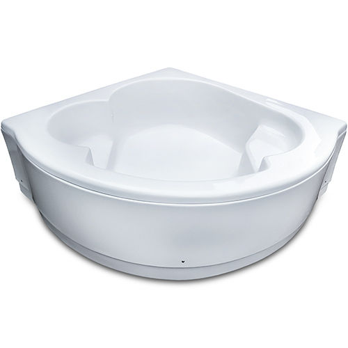 White Sensual 4.75 Ft Corner Freestanding Bathtub