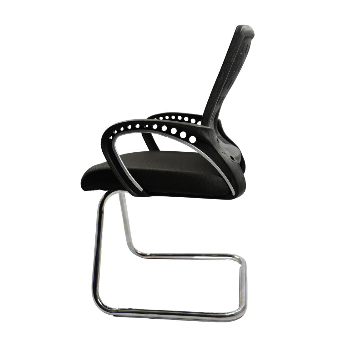 Adhunika Black Net Back And Visitor Cushion Chair