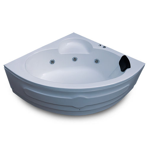 White Leo 4.5 Ft Corner Jacuzzi Bathtub