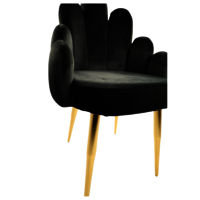 Adhunika Cafe Furniture Chair(Black Fabric)