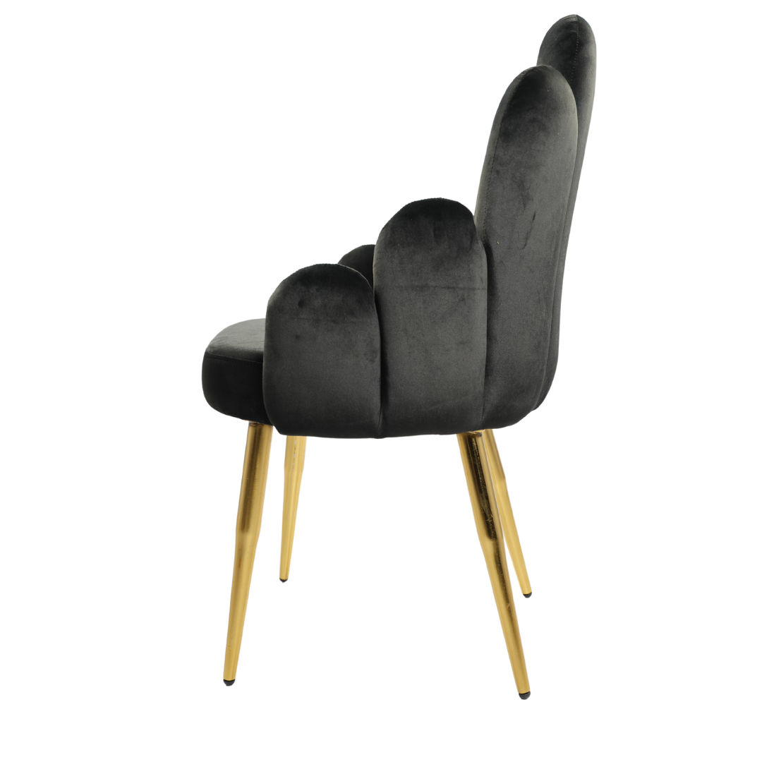 Adhunika Cafe Furniture Chair(Black Fabric)