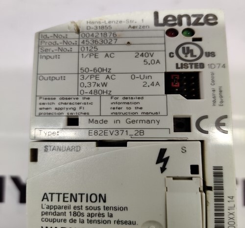 LENZE E82EV371-2B FREQUENCY INVERTER