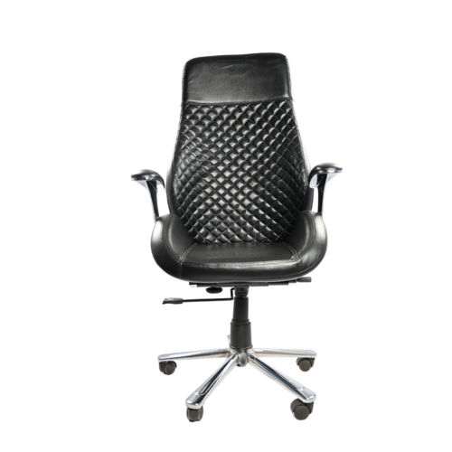 Adhunika Revolving Black Leather Office Boss Chair