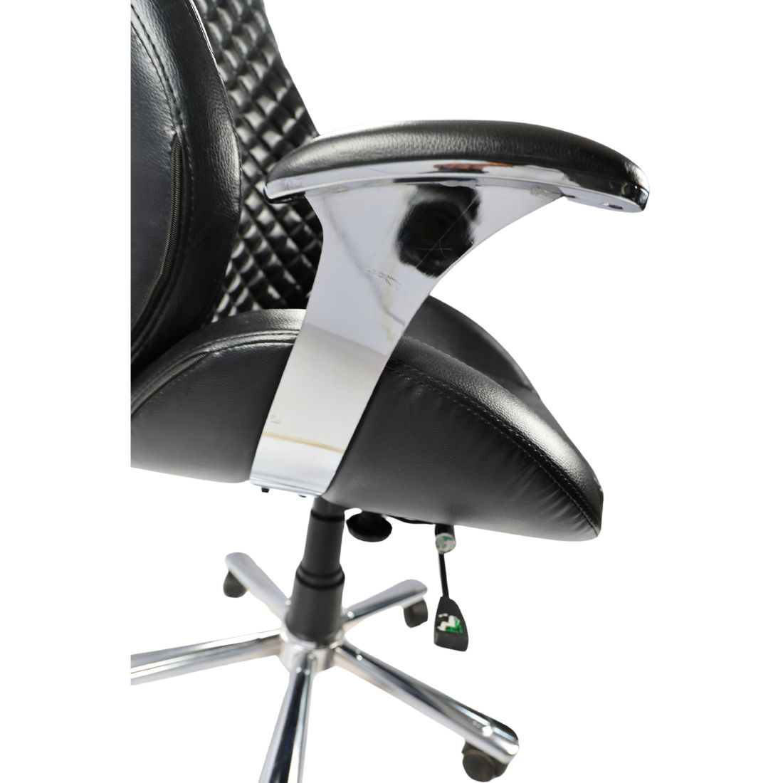 Adhunika Revolving Black Leather Office Boss Chair