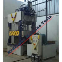 White And Blue Mild Steel Hydraulic Press Machine For Ss Utensils