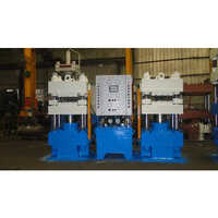 Semi Automatic Hydraulic Rubber Moulding Machine - Color: Blue White