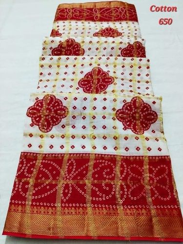 Cotton handblock print sarees