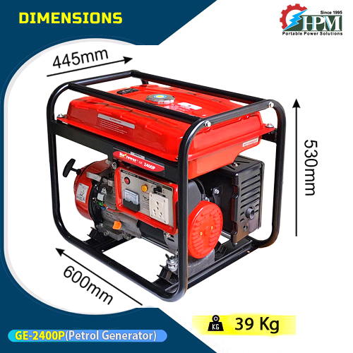 2 KVA Petrol Generator Model GE-2400P Manual Start