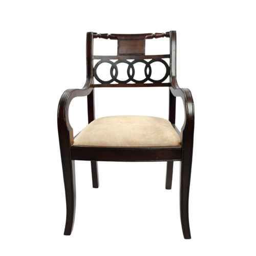 Adhunika Arm Living Room Chair With White Cushion Seat