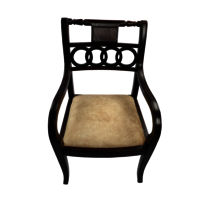 Adhunika Arm Living Room Chair With White Cushion Seat