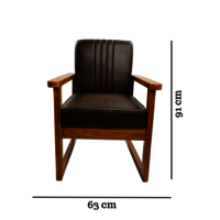 Adhunika Wooden Living Room Chair With Leather Seat Chair - Application: Garden