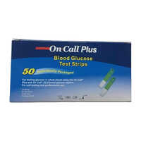 On Call Plus Blood Glucose Test Strips - Plastic, Single Use, Green And White | Disposable, Medical Grade, Seamless Meter Compatibility