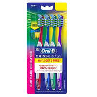Oral B Toothbrush - Plastic Stick And Bristles, Multicolor Design For Enhanced Handling And Easy Brushing Experience