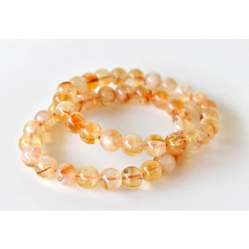 Round Citrine Crystal Gemstone Bracelet