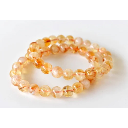 Natural Citrine Bracelet Crystal Beaded Bracelet