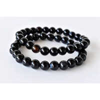 Black Onyx Bracelet Crystal Beaded Bracelet - Natural Gemstone, 7-7.5in Bracelet Length, Bead Sizes 4mm-10mm | Round Shape, 8mm Size, 22g Weight