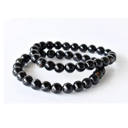 Round Black Tourmaline Gemstone Bracelet