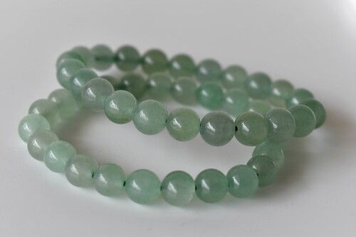 Round Green Aventurine Crystal Beaded Gemstone Bracelet