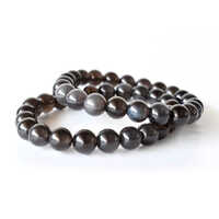 Black Obsidian Bracelet Crystal Beaded Bracelet - Natural Gemstones, Bead Sizes 4mm, 6mm, 8mm, 10mm, Length 7-7.5 Inches, Weight 22g, Round Shape