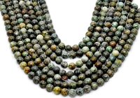 8mm African Turquoise Beads - 100% Natural Stone, Polished Finish, Round Shape | Unique Rich Hue With Hand-selected Speckles, Ideal For Jewelry
