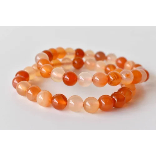 Carnelian Crystal Bracelet, Beaded Gemstone Bracelet