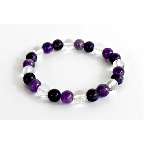 Crown Chakra Crystal Bracelet, Natural Chakra Gemstone Healing Bracelet