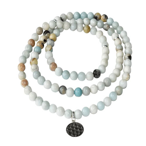 White 108 Prayer Beads Amazonite Mala Bracelet