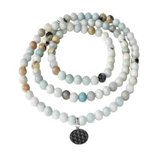 Multi Amazonite 108 Prayer Beads Mala Bracelet 108 Prayer Beads Necklace