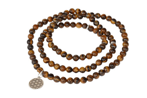 Brown 108 Prayer Beads Tiger Eye Beads Mala